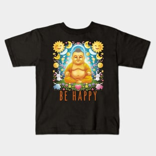 Smiling Buddha Be Happy Kids T-Shirt